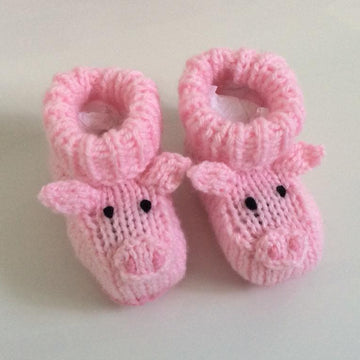 Pig baby booties