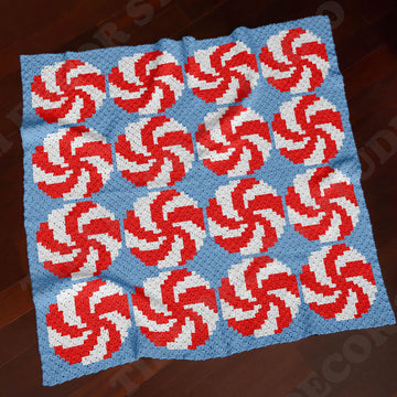 Blue Peppermint Baby Blanket C2C Crochet PATTERN