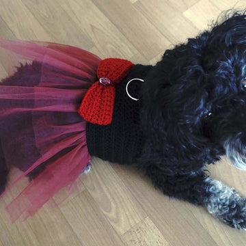 Crochet Pattern for the dog harness with tulle dress!