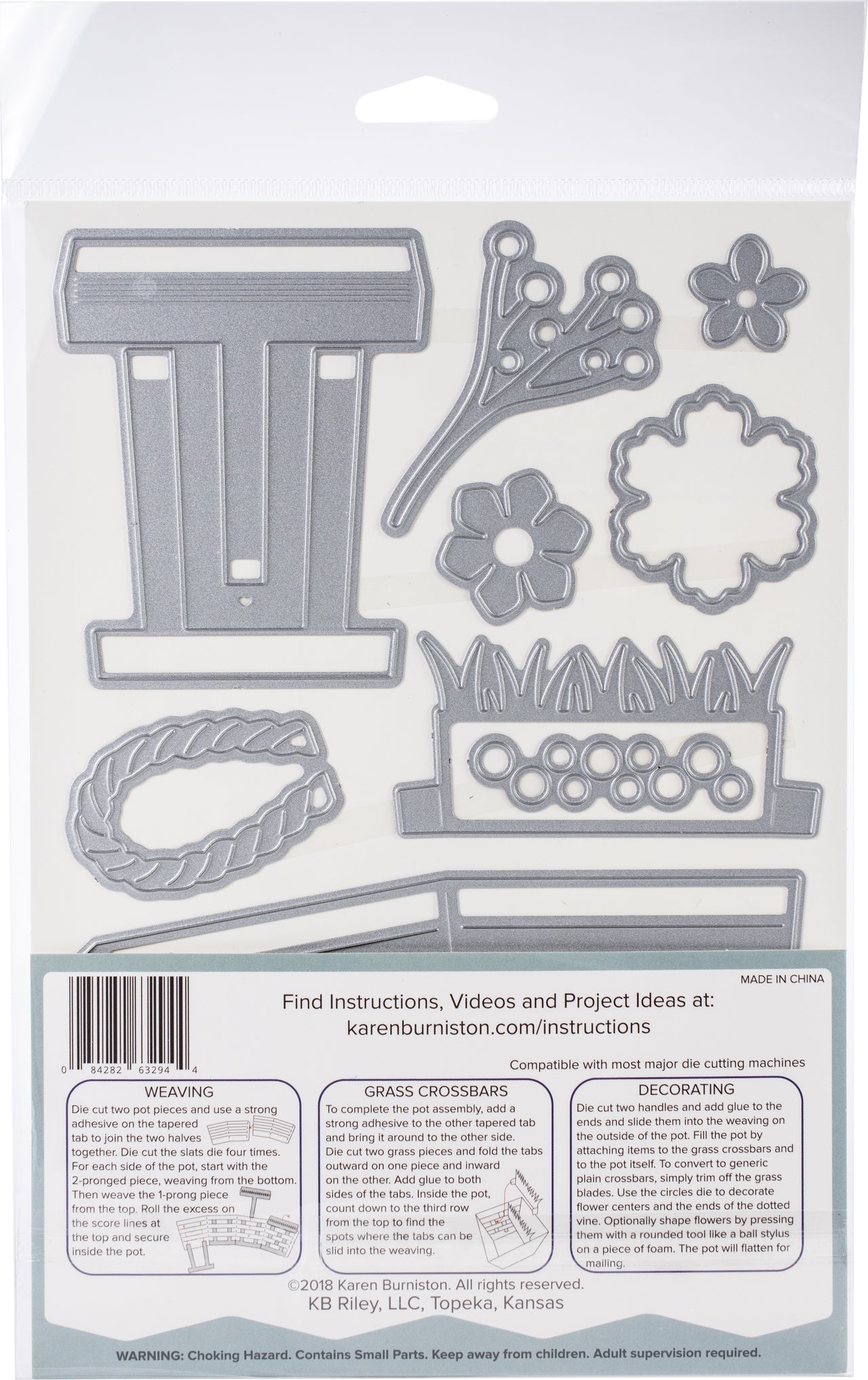 KB Riley Karen Burniston Dies - Woven Basket Box Card