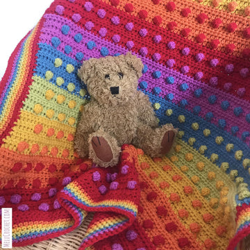 Modern Bobble Rainbow Blanket