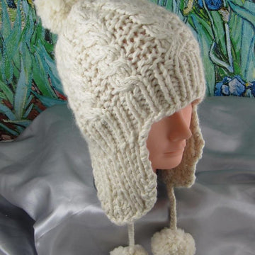 Baby Big Bobble Superfast Cable Trapper Hat
