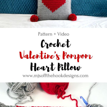 Valentine's Pompom Heart Pillow