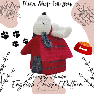 Snoopy House Crochet Pattern: Amigurumi Keychain (English PDF)