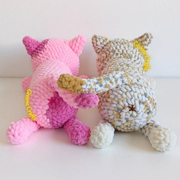 No Sew Long Cat Plush Toy (Bubblegum & Sleepy)