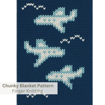 Airplane Chunky Baby Blanket Pattern: Finger Knitting Tutorial (PDF Pattern)