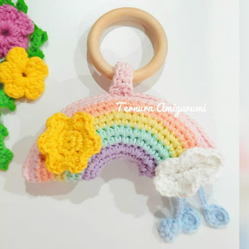 Crochet Rainbow Rattle