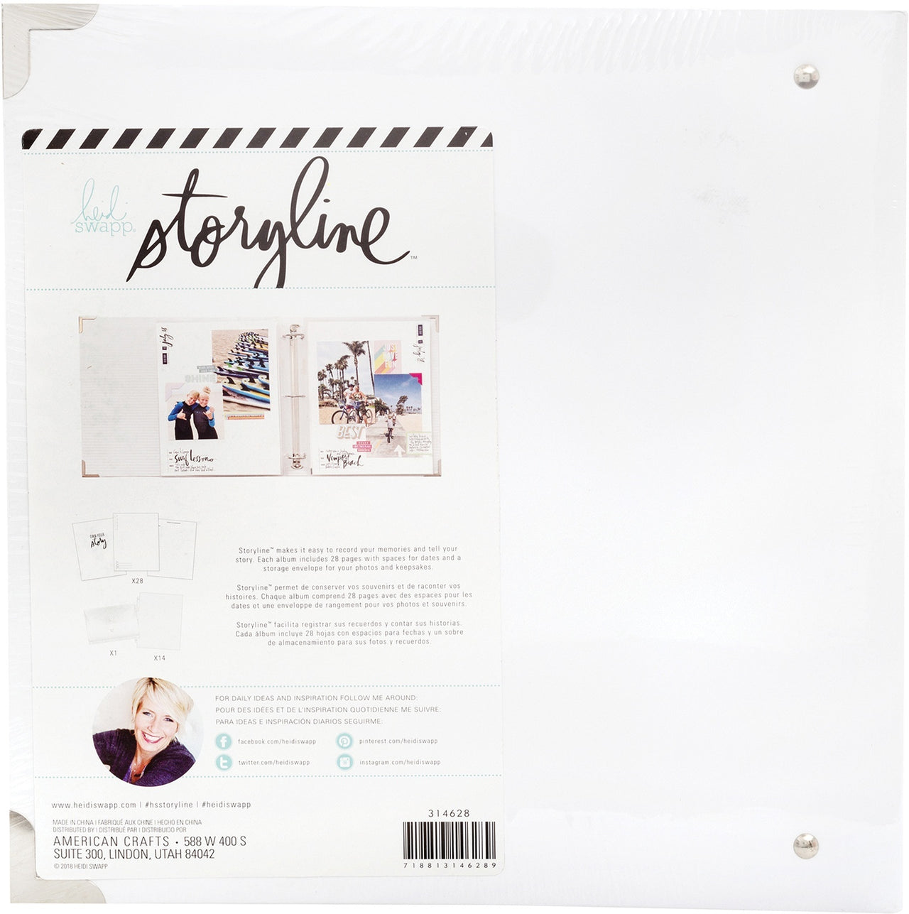 American Crafts Heidi Swapp Storyline 3 D-Ring Album 8.5"X11" - Rainbow
