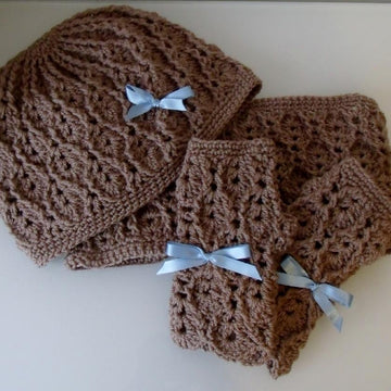 Hat with Cable & Eyelet Design - Slouch or Beanie