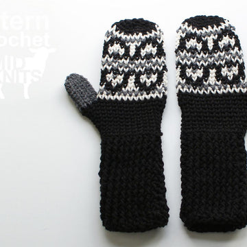 Fair Isle Crochet Hills Mittens (2016005)