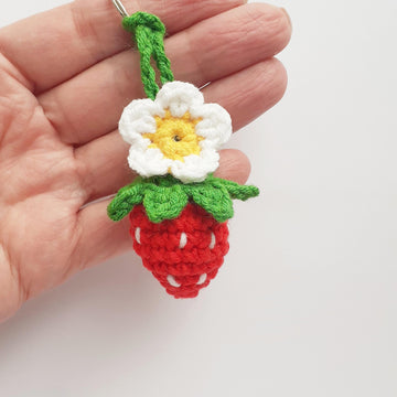 Strawberry keychain crochet