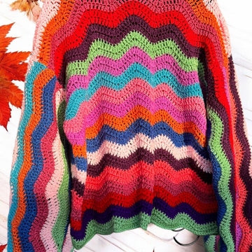 Wavy Oversized Crochet Jumper