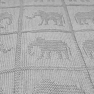Elephant Patch Blanket, Knitting Pattern