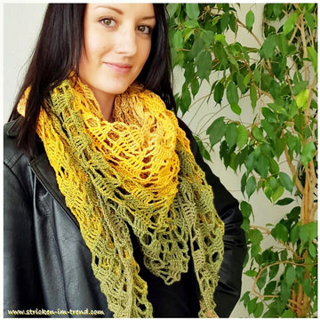 Crochet Pattern Triangle Shawl BioTronik #2 | Geometric Crochet Shawl | Lightweight Wrap PDF