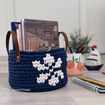Recycled (t-shirt) yarn basket container-112