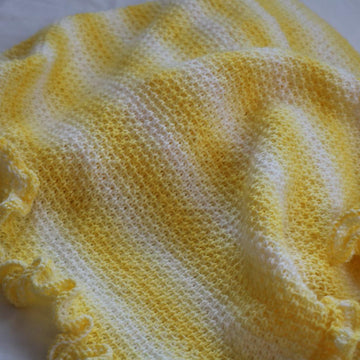 Ray of Sunshine Baby Blanket with Ruffle Hat.