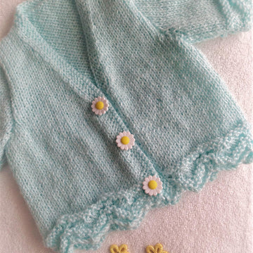 Wavy Trim short sleeve cardigan