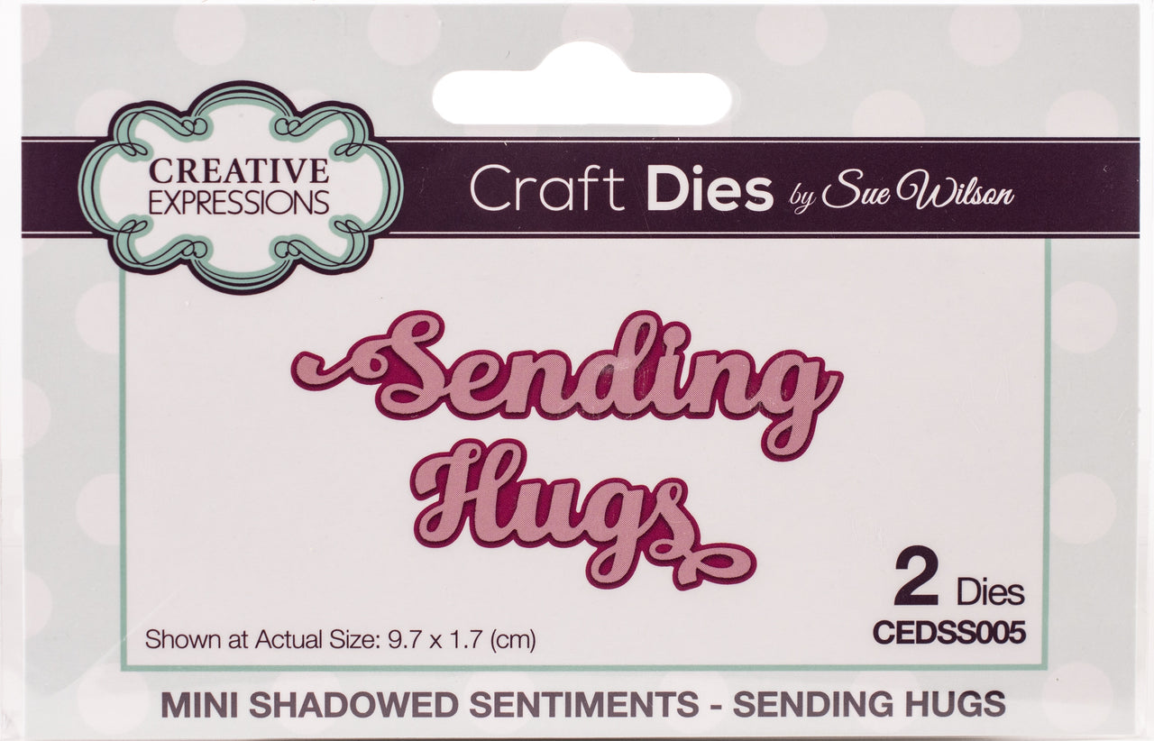 Creative Expressions Craft Dies By Sue Wilson - Mini Shadowed Sentiment-Sending Hugs