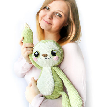 Lenny the Sloth + Eyes pattern (PDF + 9 videos)