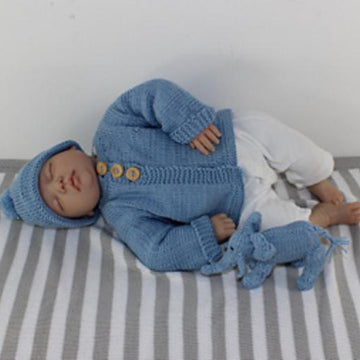 New Baby Matinee Coat,Bobble Beanie & Elephant