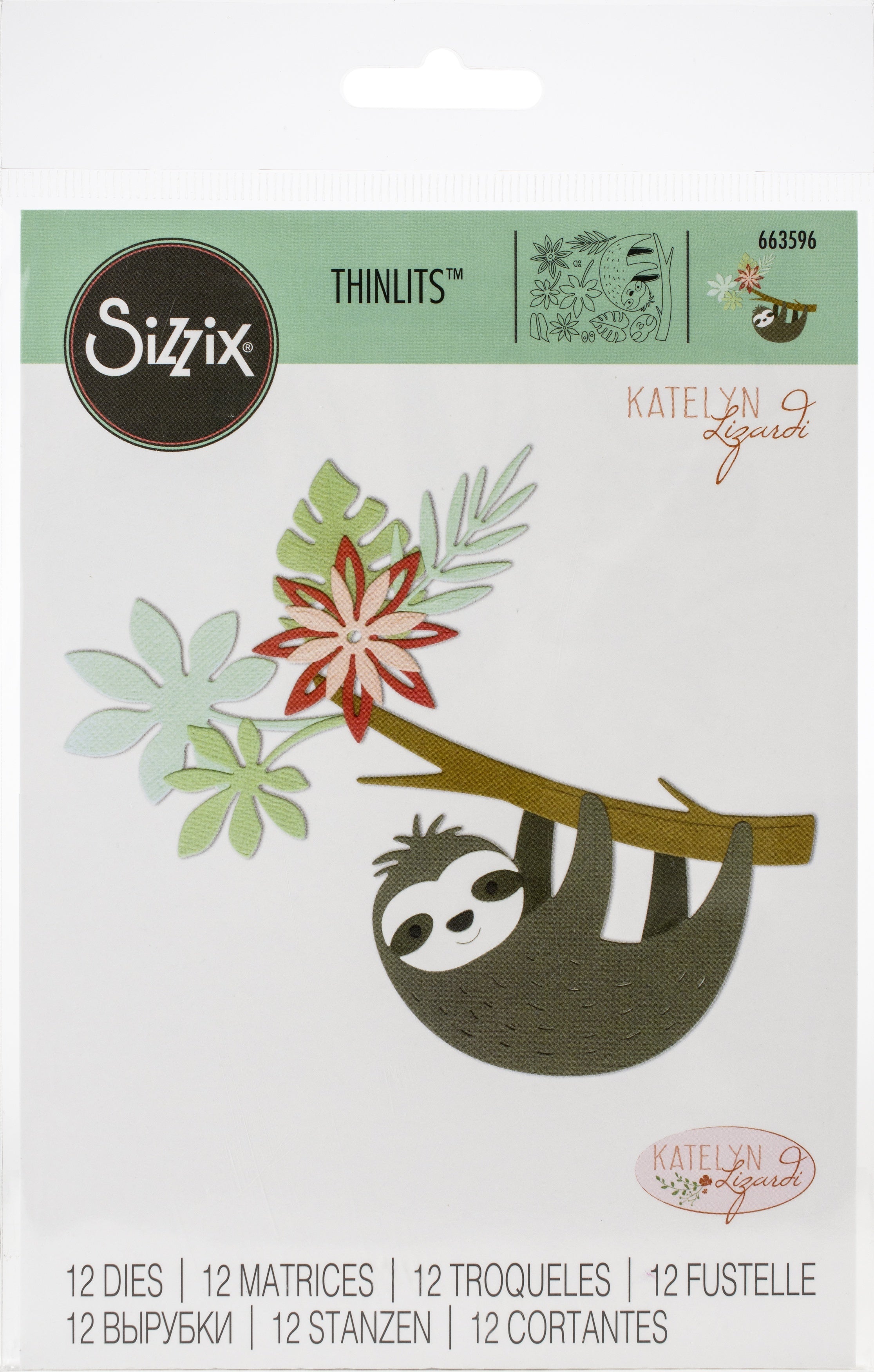 Sizzix Thinlits Dies By Katelyn Lizardi 12/Pkg - Sloth