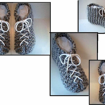 656 KNITTING PATTERN, laced short slippers, baby to adult