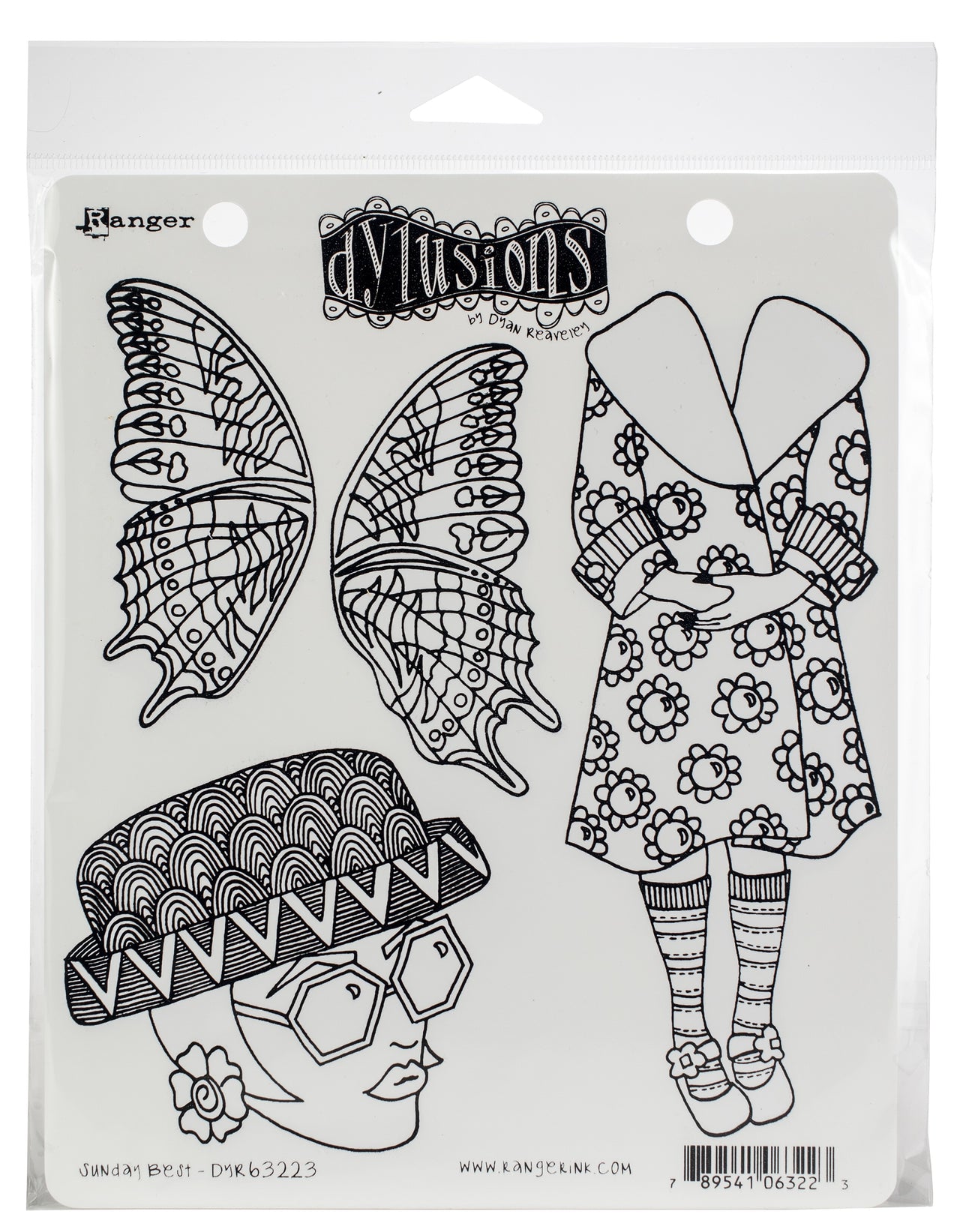 Ranger Dyan Reaveley's Dylusions Cling Stamp Collections 8.5"X7" - Sunday Best