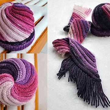 Pattern Scarf & Hat Diagonals