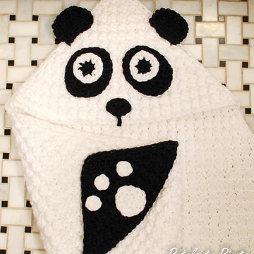 Panda Hooded Baby Towel with Attached Mitts (also makes a great blanket)