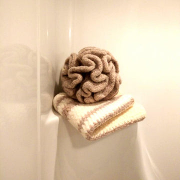 Felted Bath Puff and Cloth