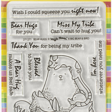Waffle Flower Crafts Clear Stamps 4"X6" - Bear Hugs