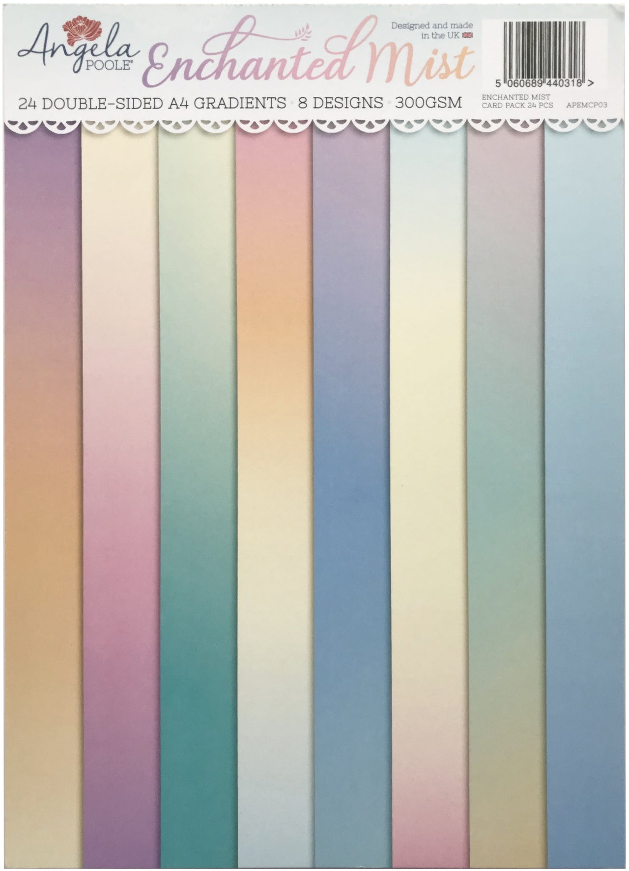 Angela Poole Designs Angela Poole Gradients A4 Cardstock Pack - Enchanted Mist