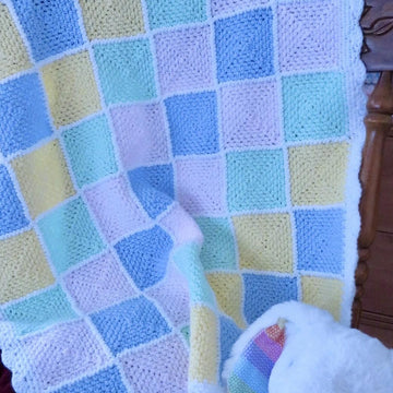 Pastel Colorblock Baby Blanket - Lion Brand Baby Soft (DK Weight)