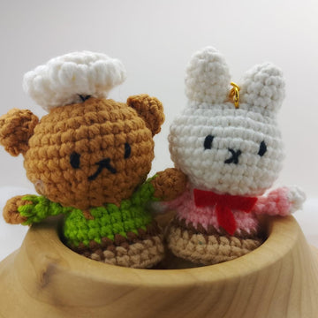 Mini Miffy Bunny & Boris Bear Keychain Crochet Pattern Bundle| Amigurumi Animal Set| Beginner Friendly PDF