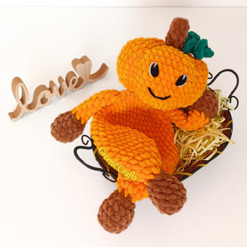 Pumpkin Lovey for Halloween - Low Sew Snuggler Crochet Pattern
