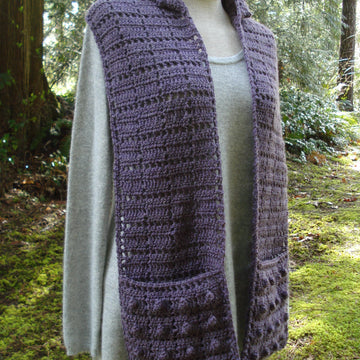 Popcorn Pocket Scarf with Hood - PA-315