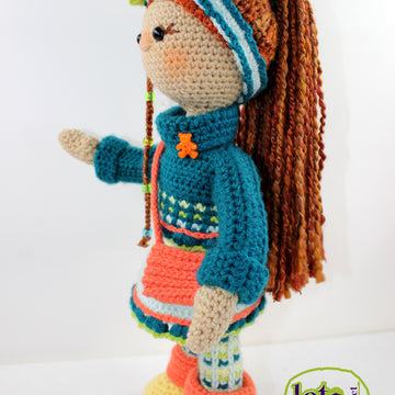 Crochet Doll Pattern, Amigurumi doll pattern, Small doll, 15"/38cm, Zoe