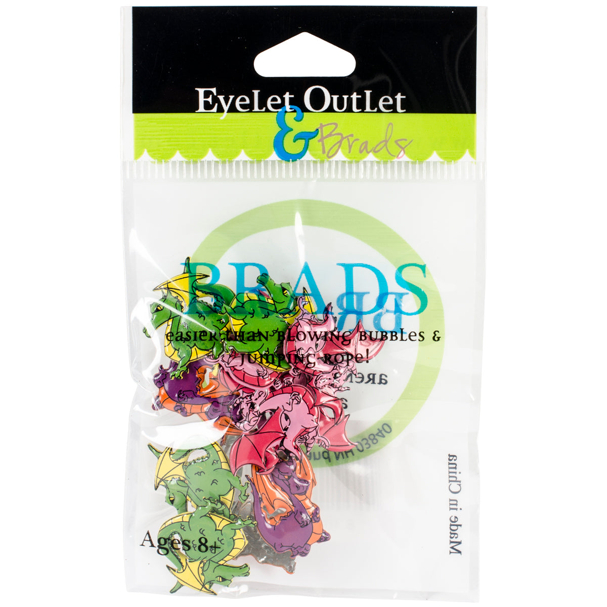 Eyelet Outlet Shape Brads 12/Pkg - Dragon