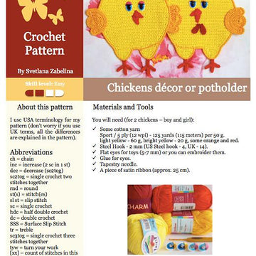 051 Chickens decor, potholder, pillow Amigurumi Zabelina Ravelry