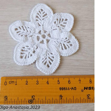 Crochet white openwork flower