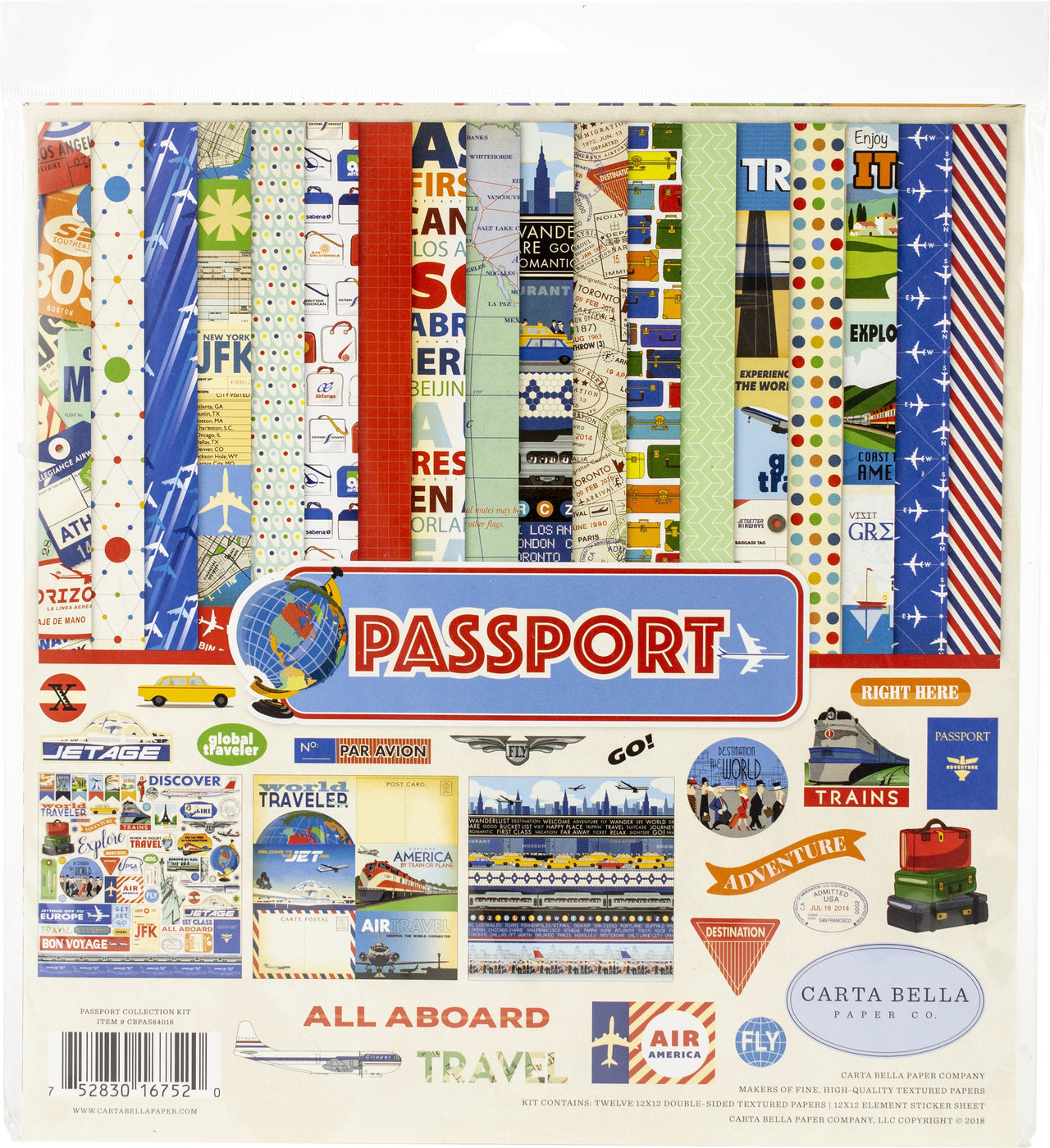 Echo Park Paper Carta Bella Collection Kit 12"X12" - Passport