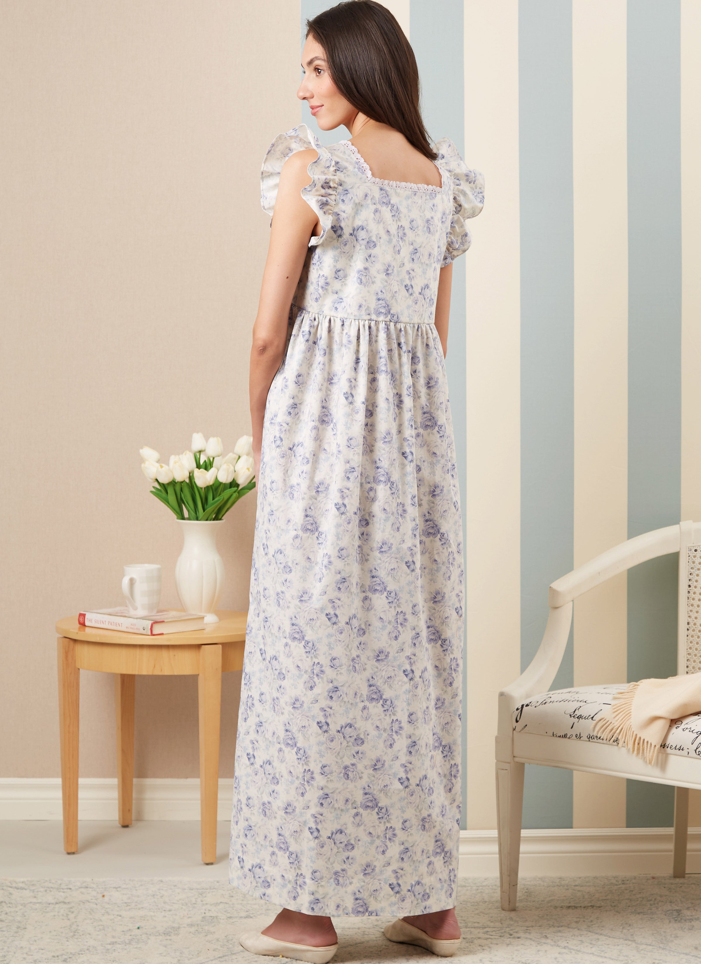 McCall's Misses' Robe, Tie Belt and Nightgown by Laura Ashley M8381 - Sewing Pattern