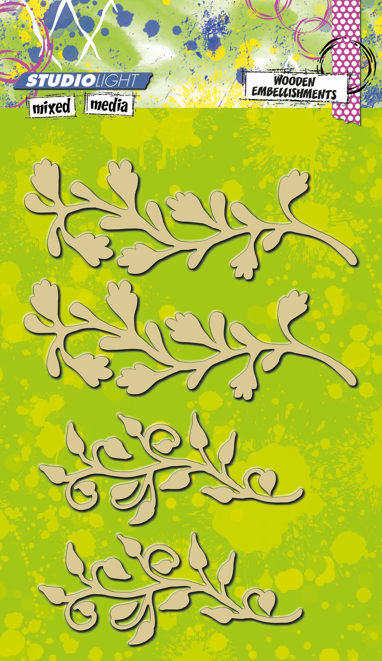 Studio Light Mixed Media Wooden Laser Ornaments - Large Sprigs