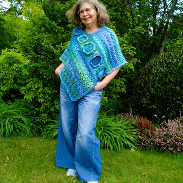 Ocean Flowers Poncho