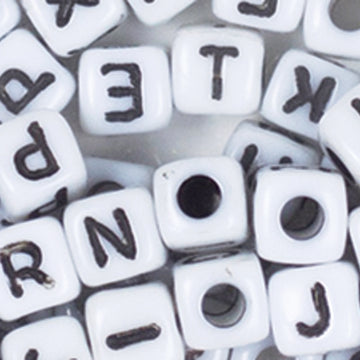 Cousin Fun Pack Acrylic Alphabet Beads - Square White 85/Pkg