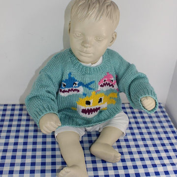Baby and Toddler Shark Family Sweater and Toy