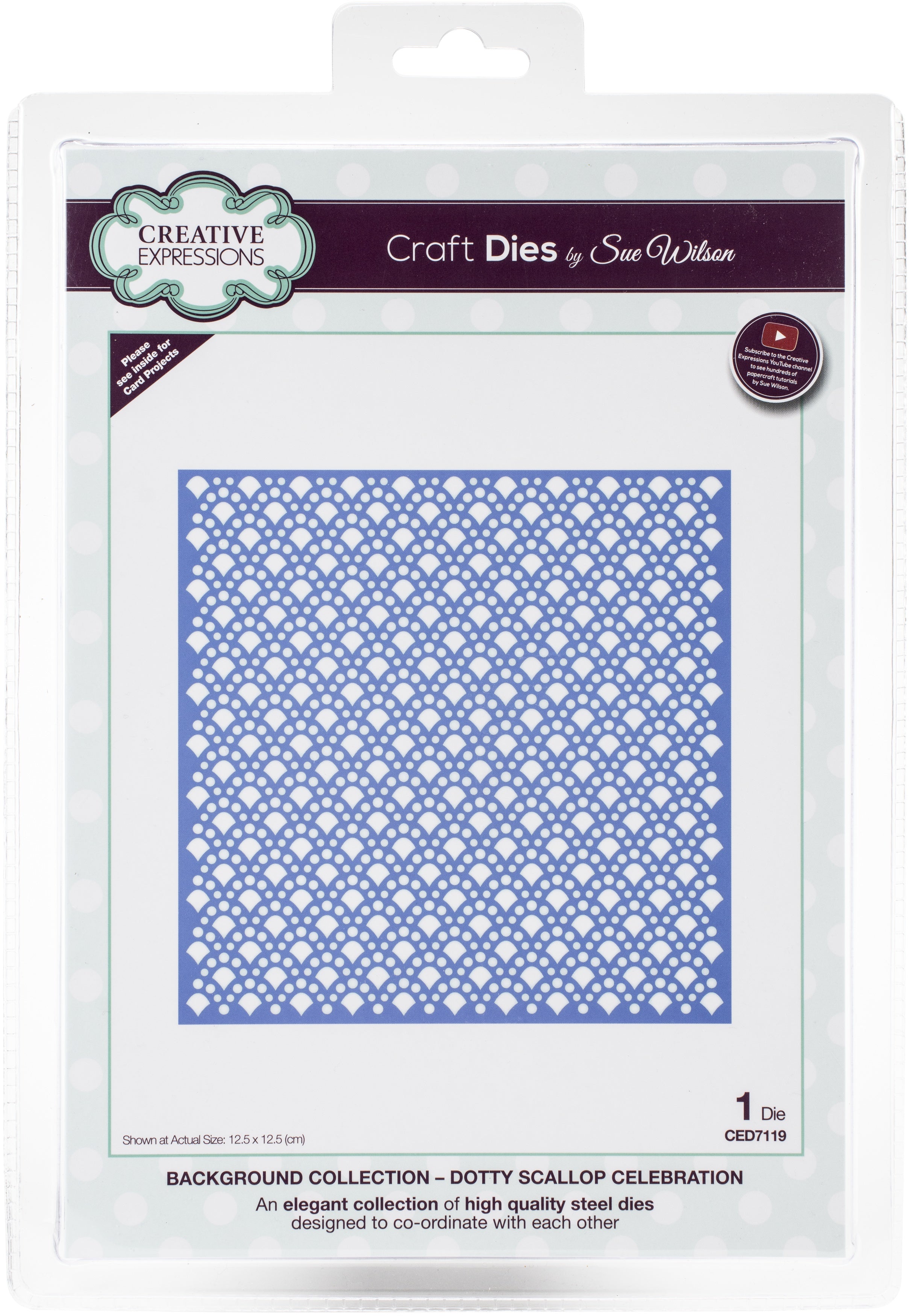 Creative Expressions Craft Dies By Sue Wilson - Background Dotty Scallop Celebration
