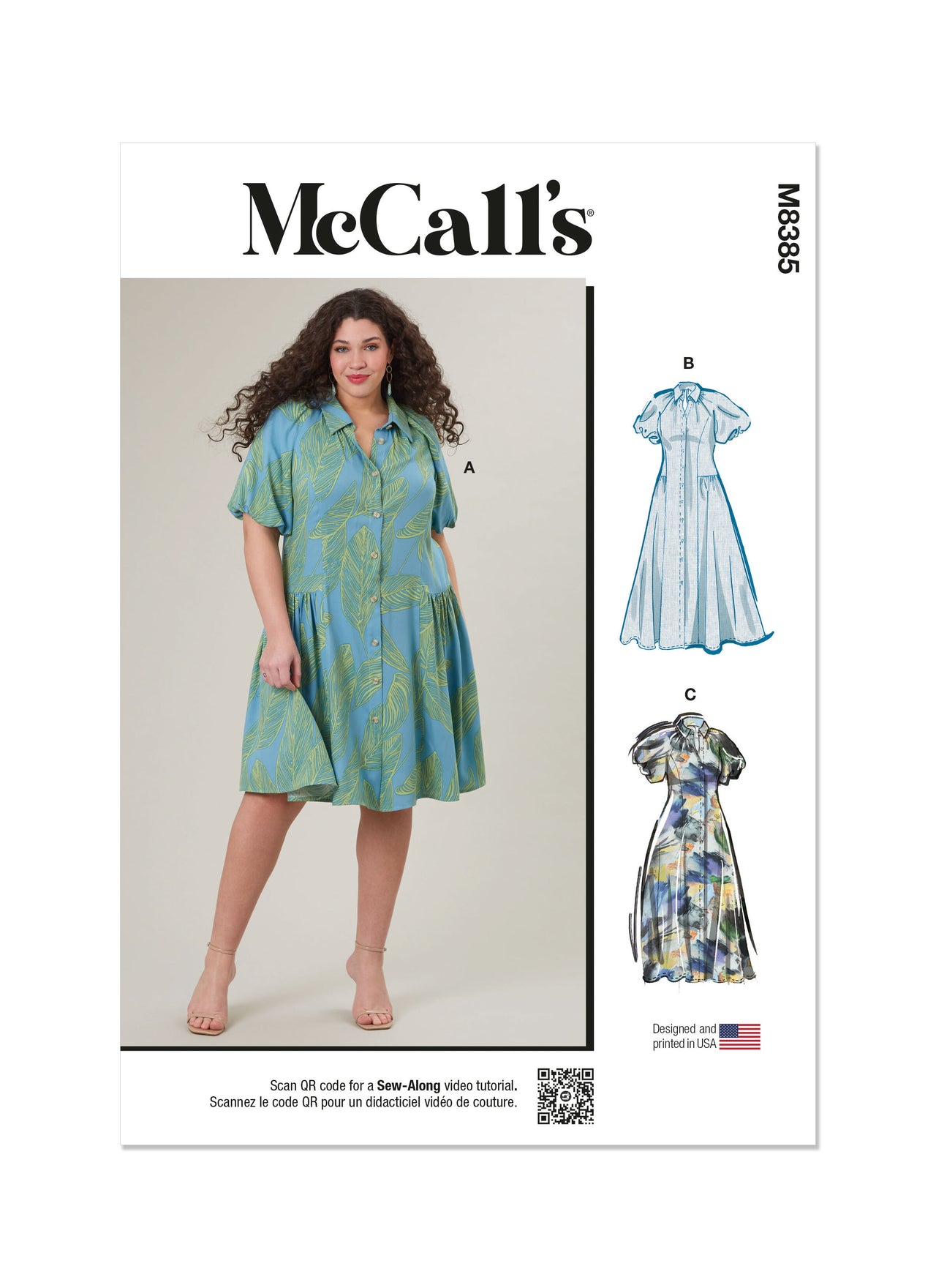 McCall's Women's Shirtdress M8385 - Sewing Pattern