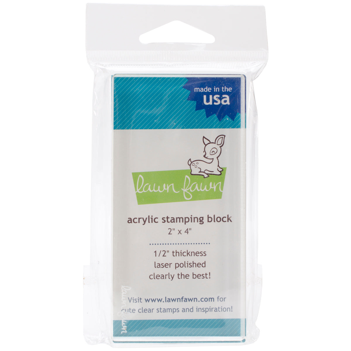 Lawn Fawn Acrylic Stamping Block W/Grid - 2"X4"