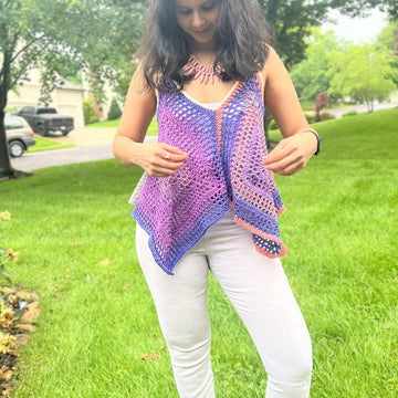 Square Charm Crochet Tank Top